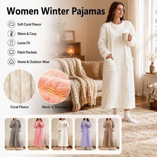 Women warm coral fleece - coral,