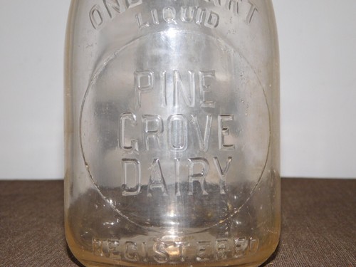 Vintage one quart glass milk - one,