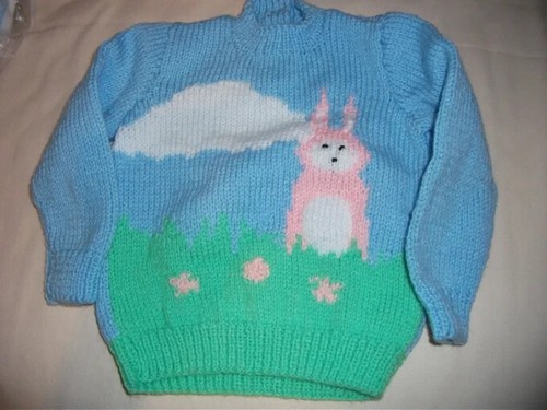 Hand knitted children bunny - knitted, children's