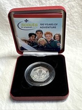 2007 QEII SCOUTS SILVER PROOF 50p FIFTY PENCE COIN BOX & COA Royal Mint
