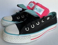 Women's Converse CT All Star Double Tongue Black & Pink & Blue Sneakers UK3