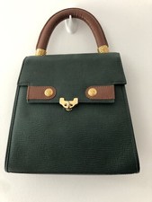 PHILIPPE CHARRIOL VINTAGE RARE TOP HANDLE BAG GREEN AND BROWN