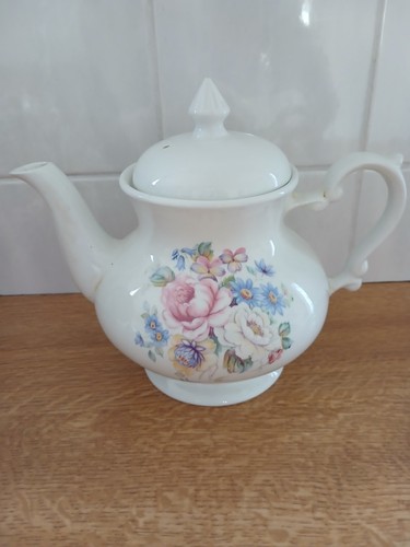 Vintage ceramic teapot floral - ceramic,