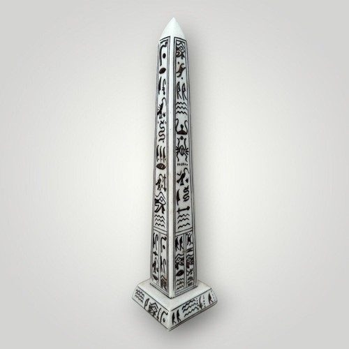 Alabaster egyptian obelisk - alabaster,