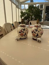 Mason Blue Mandalay matching Lamps, Ginger Jar shape
