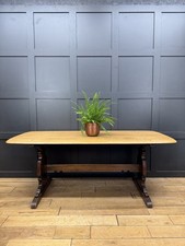 Ercol Refectory Dining Table – Elm & Beech – Farmhouse Vintage Kitchen Table