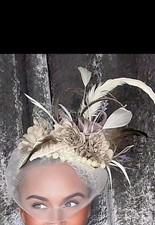 Taupe N Brown Hand Made Fascinator Hat Wedding Races