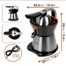 Duronic Electric Citrus Juicer JE304, 2 Interchangeable Cones and Adjustable