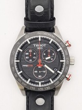 Tissot T100417A PRS516 Black Leather Chronograph Watch, Box & Papers. Great Cond