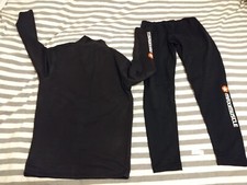 Maximuscle Black Base Layer Performance Tech XL Extra Large Top And Bottoms 0299