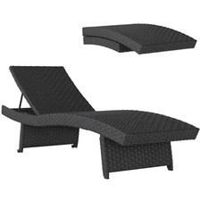 Outsunny PE Rattan Sun Lounger