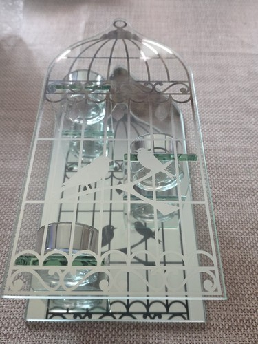 Mirrored birdcage tealight - mirrored,