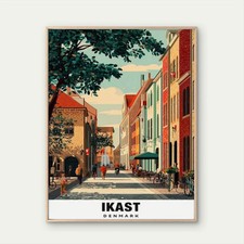 Ikast danish travel poster - ikast,