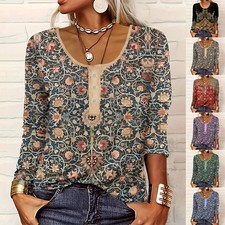 Plus Size Women Floral Boho