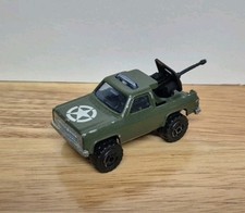 MAJORETTE DEPANNEUSE 1/62 CHEVY MILITARY ARMY TRUCK MOUNTED GUN NO 228 291