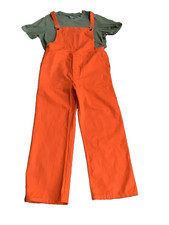 Bib and brace dungarees workwear ORANGE heavy-duty