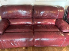 Red/Burgundy Leather Settees