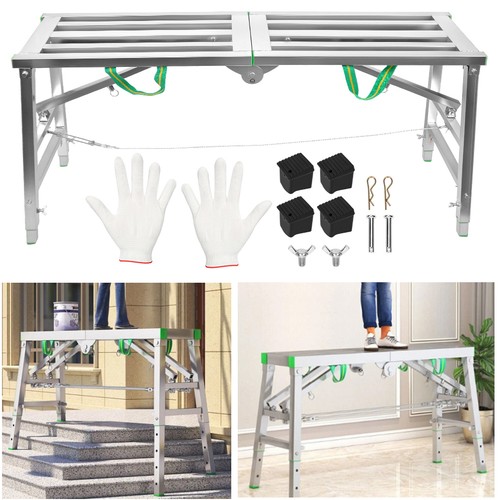 Folding hop work platform - up,