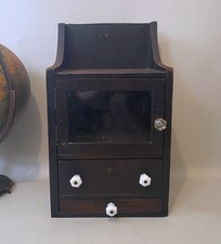 Antique barber cabinet wood - antique,