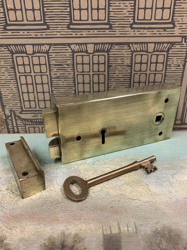 Rare cast brass rim lock - rare,