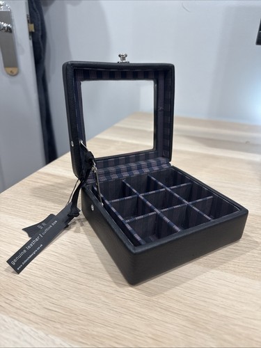 Genuine leather cufflink box - leather,