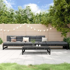 Garden lounge set black solid