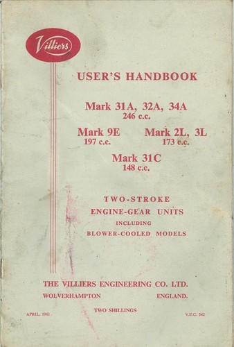Villiers motorcycle 31a - villiers, 32a