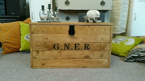 Wooden chest trunk blanket box - wooden,
