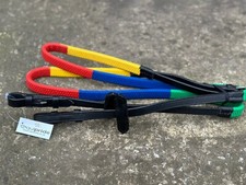 Equipride Leather Reins with Rainbow Rubber Grip for Training Size Full-Shetland