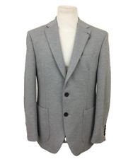M&S Men's Blazer Grey Jersey With Stretch Pockets Collared Buttons Close New F1