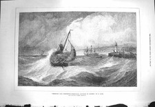 Original Old Antique Print