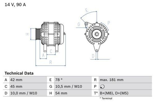 Bosch alternator for peugeot - bosch,