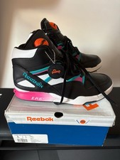 Reebok The Pump Omni Zone Retro Black Pink Size UK 8 Leather Trainers V60498