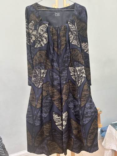 Orla kiely silk dress navy - orla,