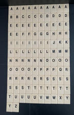 WORD RUMMIKUB - Lot of  112 Full Size Black Letter Tiles  Motif on Back - SPARES