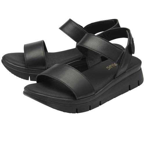 Ladies lotus black sandal open - ladies,