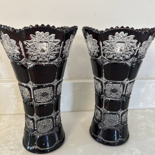 Pair cut crystal - of, vases