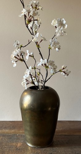 Vintage brass vase large - vintage,
