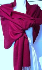 M&S shawl/CASHMERE/silk/CRANBERRY/beetroot  size 55-200cm