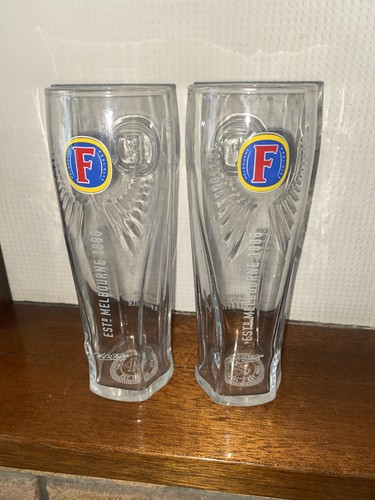 Fosters pint glasses - glasses, (white