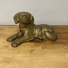 Vintage brass large dog