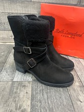 Ruth Langsford Biker Boots Size EU 41 UK 8 Black Suede Chunky Block Heel Casual