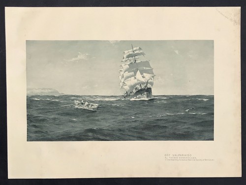 Sailing ship off valparaiso - valparaiso, by