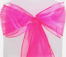  10 22x280CM Organza Sashes Chair Cover Bows Sash Wedding Pink