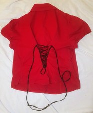 Ladies Red Goth Bodice Style