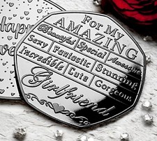 AMAZING GIRLFRIEND 'Happy Anniversary' Silver Commemorative Coin. Gift/Present