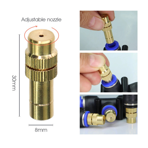 Brass misting nozzle 8mm - od,