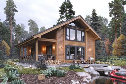 Prefab log cabin - log, home