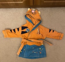 Disney Winnie The Pooh Tigger Orange Blue Dressing Gown Size Age 6-12 Months 