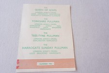 1955 Queen Of Scots Tess Tyne Pullman Named Train Railway Timetable Publicity